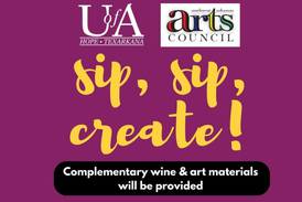 Sip, Sip, Create art class offered by University of Arkansas, Southwest Arkansas Arts council